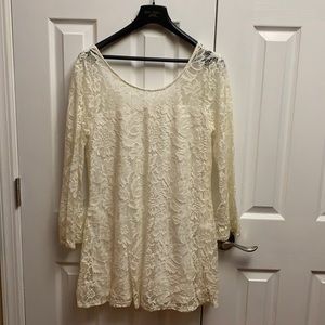 Bethany Mota Cream Lace Fress